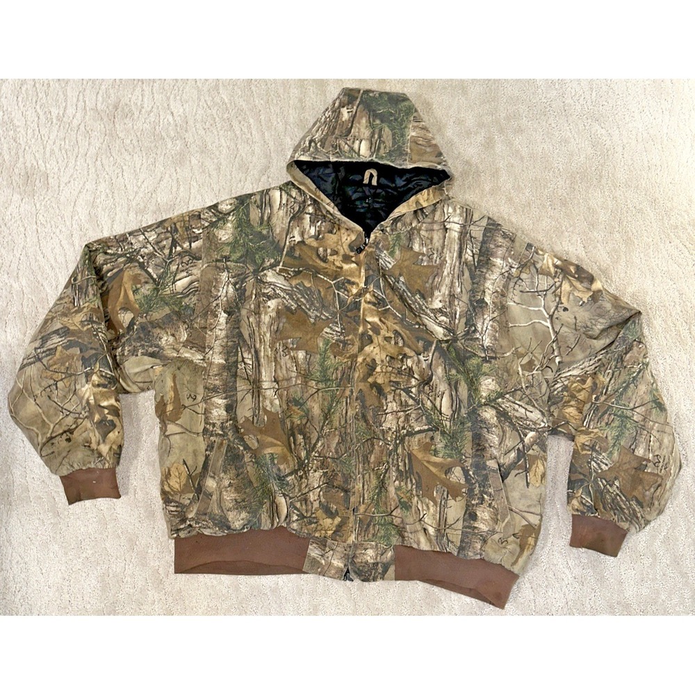 Realtree Camo Hooded Insulated Jacket Men's 3X Full Zip Hunting‎ jacket